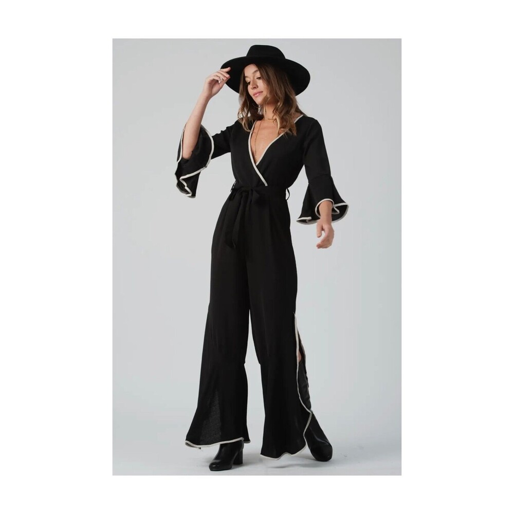 Lucca Couture Anastasia Surplice Front Jumpsuit - Picture 1 of 2
